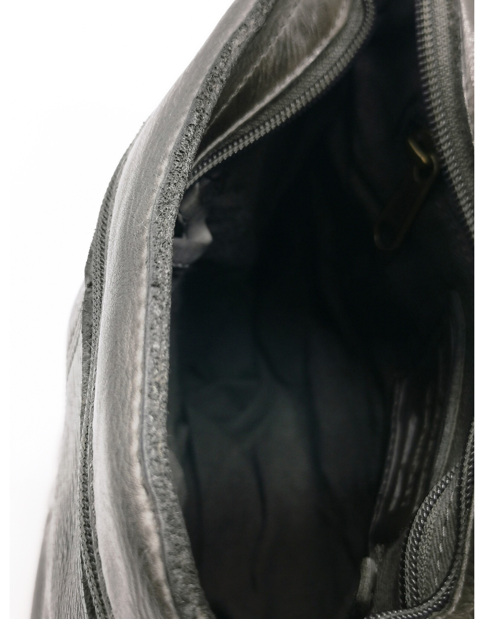 HillBurry Leren tassen - HillBurry Crossbody met omslag gewassen leer d.grijs