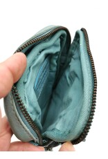 Hillburry Leren schoudertassen Leren crossbody tassen - Hillburry Schoudertas met Ritsvakjes Lichtblauw