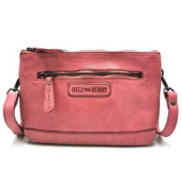 HillBurry Hillburry Shoulder Bag-Clutch with compartements Washed Leather pink