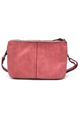 HillBurry Leren tassen - Hillburry Schoudertas-Clutch met vakjes Gewassen Leer roze