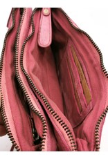 HillBurry Leather bags - Hillburry Shoulder Bag-Clutch with compartements Washed Leather pink