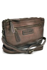 HillBurry Leren tassen - Hillburry Schoudertas-Clutch met vakjes Gewassen Leer bruin