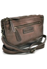 HillBurry Leren tassen - Hillburry Schoudertas-Clutch met vakjes Gewassen Leer bruin