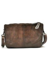 HillBurry Leather bags - Hillburry Shoulder Bag-Clutch with compartements Washed Leather brown
