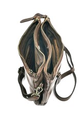 HillBurry Leren tassen - Hillburry Schoudertas-Clutch met vakjes Gewassen Leer bruin