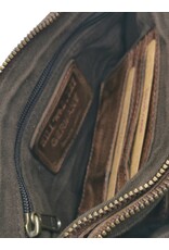 HillBurry Leren tassen - Hillburry Schoudertas-Clutch met vakjes Gewassen Leer bruin