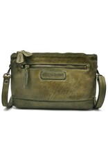 HillBurry Leren tassen - Hillburry Schoudertas-Clutch met vakjes Gewassen Leer groen
