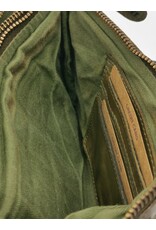 HillBurry Leren tassen - Hillburry Schoudertas-Clutch met vakjes Gewassen Leer groen