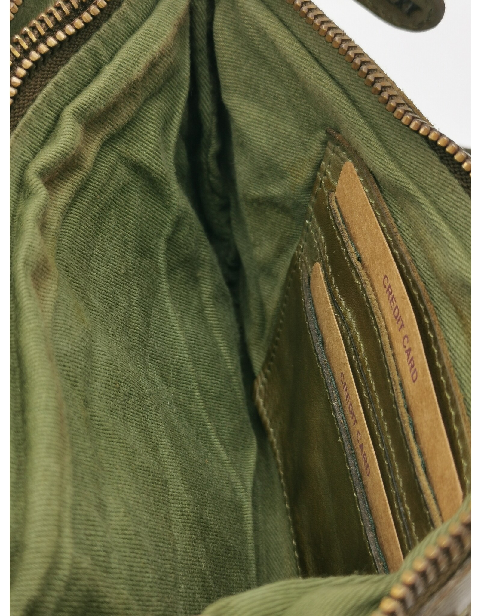 HillBurry Leather bags - Hillburry Shoulder Bag-Clutch with compartements Washed Leather green