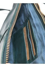 HillBurry Leren tassen - Hillburry Schoudertas-Clutch met vakjes Gewassen Leer petroleum