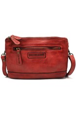 HillBurry Leather bags - Hillburry Shoulder Bag-Clutch with compartements Washed Leather red