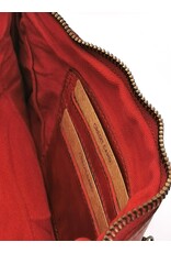 HillBurry Leather bags - Hillburry Shoulder Bag-Clutch with compartements Washed Leather red