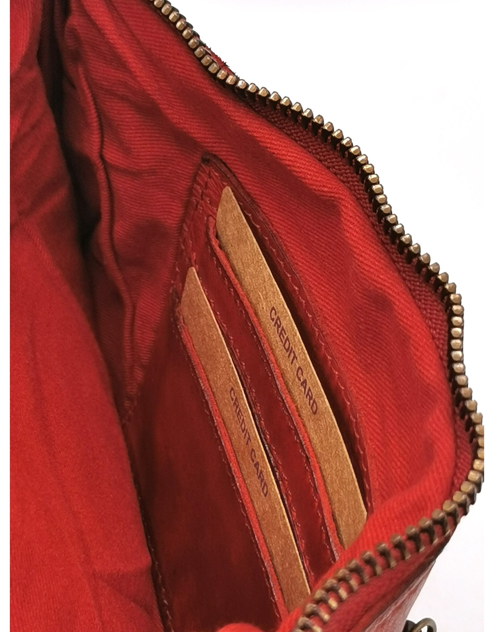 HillBurry Leren tassen - Hillburry Schoudertas-Clutch met vakjes Gewassen Leer rood
