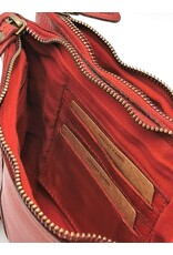 HillBurry Leather bags - Hillburry Shoulder Bag-Clutch with compartements Washed Leather red