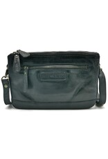 HillBurry Leren tassen - Hillburry Schoudertas-Clutch met vakjes Gewassen Leer zwart