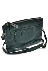 HillBurry Leather bags - Hillburry Shoulder Bag-Clutch with compartements Washed Leather black