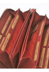 HillBurry Leather Festival bags, waist bags and belt bags - HillBurry Phone Bag-Wallet Embossed leaves red