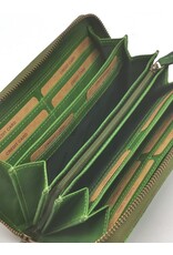 HillBurry Leren Festivaltasjes, heuptassen en riemtassen - HillBurry Telefoontas-Portemonnee Bladeren reliëf groen