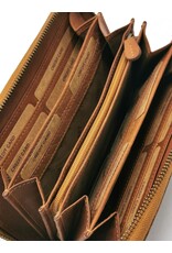 HillBurry Leren Festivaltasjes, heuptassen en riemtassen - HillBurry Telefoontas-Portemonnee Bladeren reliëf tan