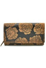 Trukado Leren Portemonnees - Leren Portemonnee met reliëf Rozen large