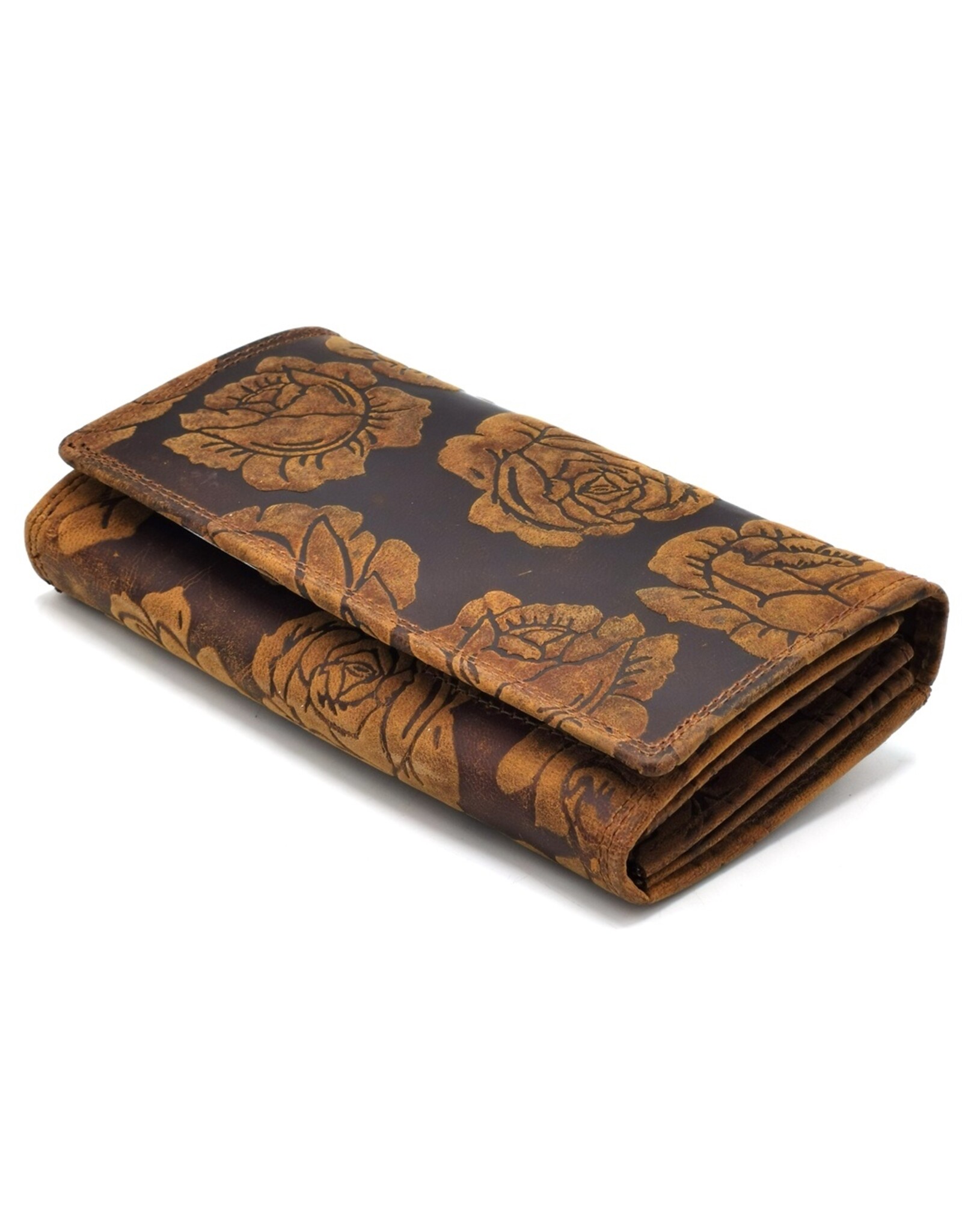 Trukado Leather Wallets - Leather Wallet with embossed Roses large
