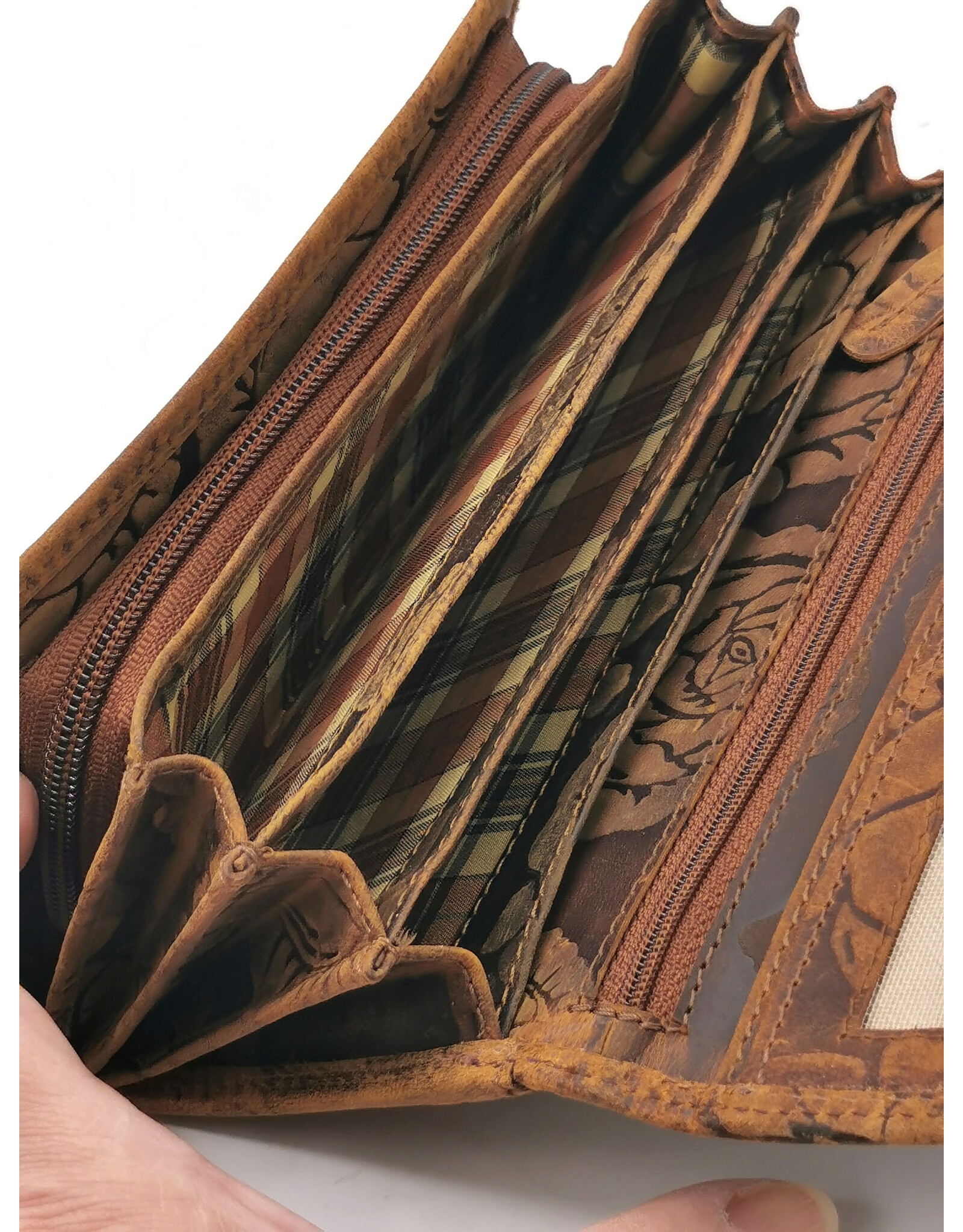 Trukado Leather Wallets - Leather Wallet with embossed Roses large