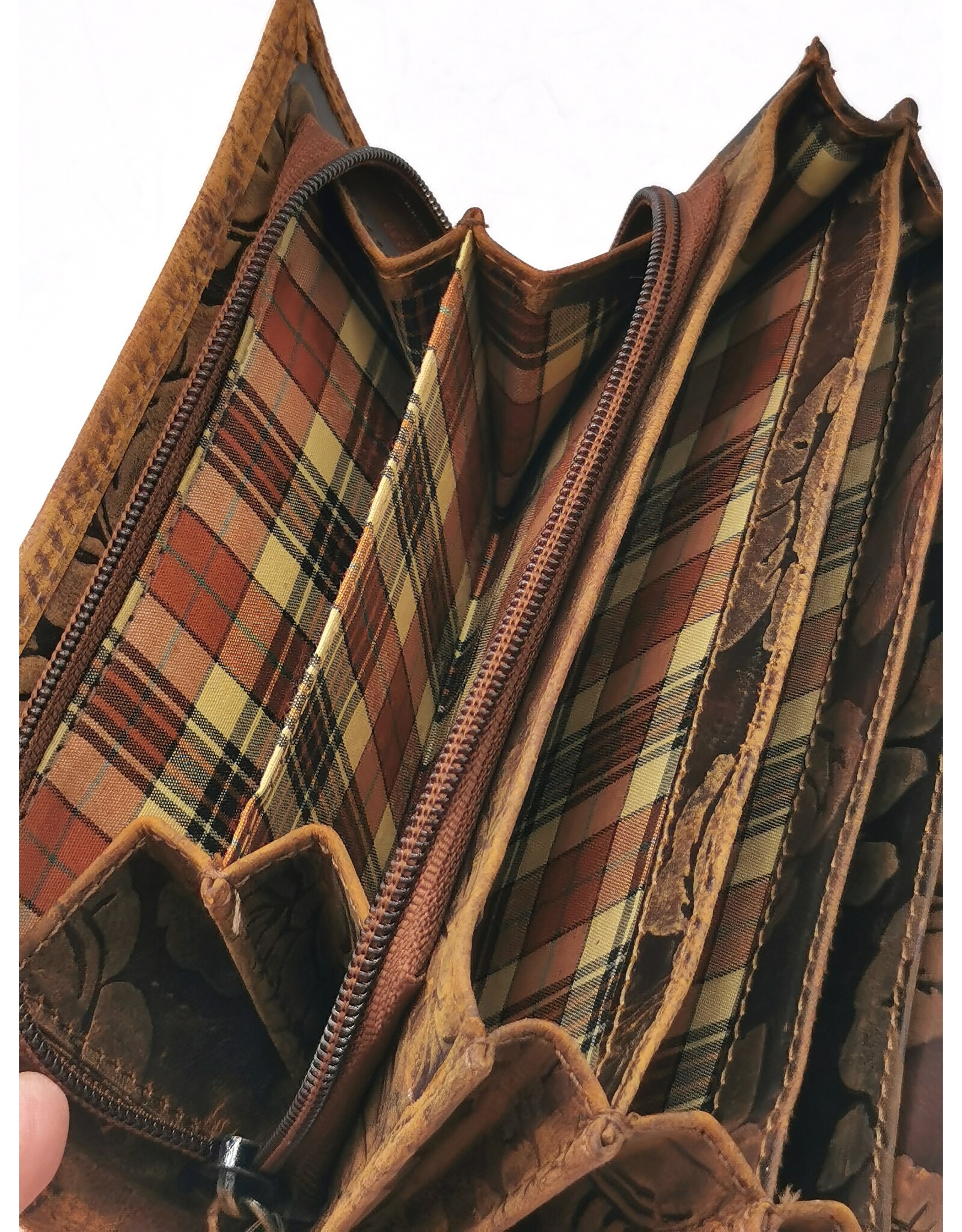 Trukado Leren Portemonnees - Leren Portemonnee met reliëf Rozen large