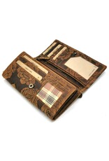 Trukado Leren Portemonnees - Leren Portemonnee met reliëf Rozen large