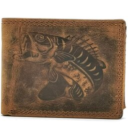 Trukado Leather Wallet with Zander print