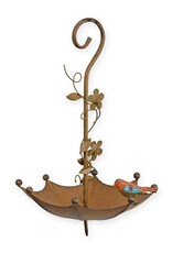 JB Miscellaneous - Bird bath - FeederUmbrella with Bird (rusty metal)