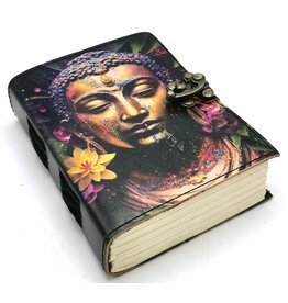 ONK Leren Notitieboek Boeddha & Lotus 15x11cm