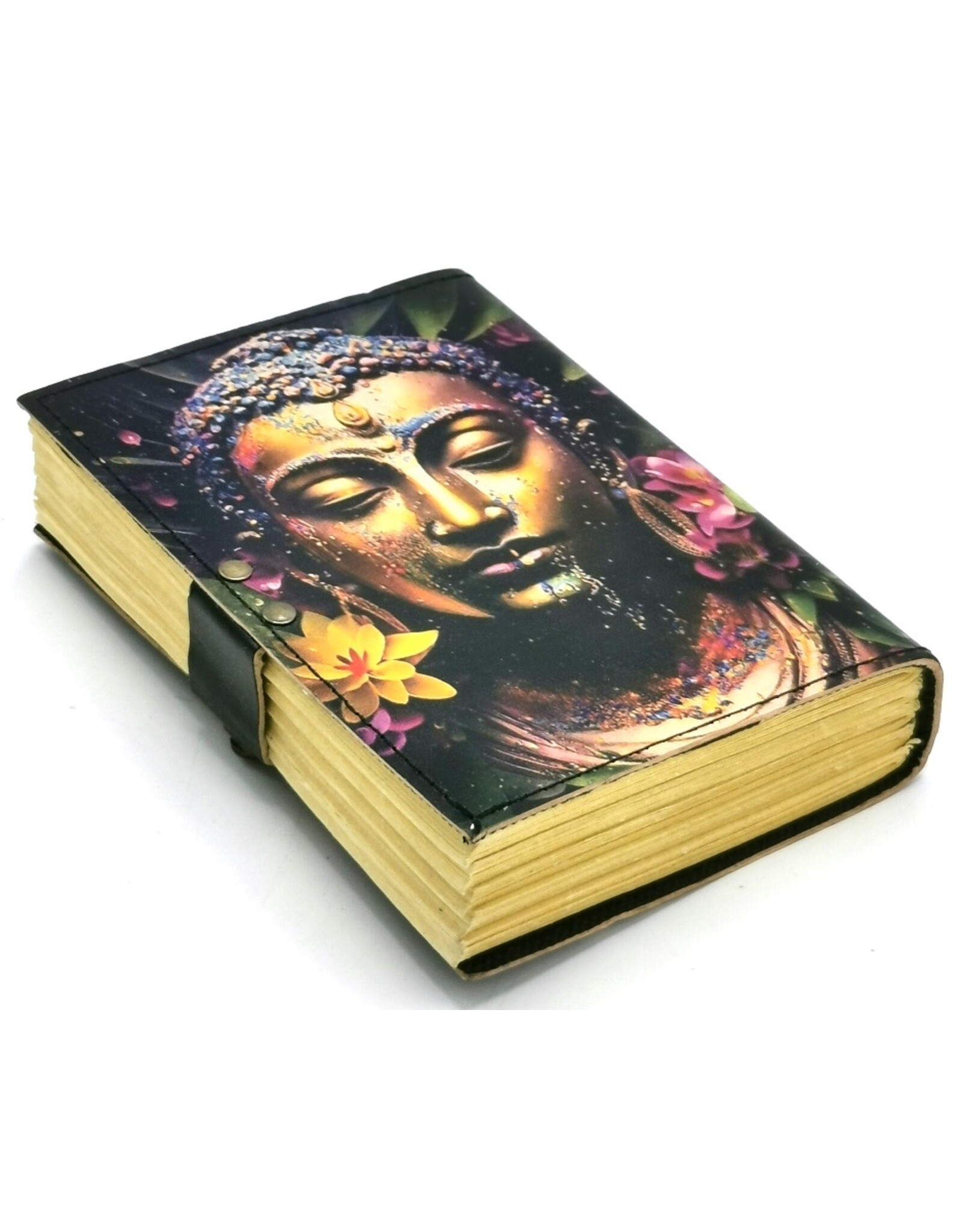 ONK Miscellaneous - Leather Journal Buddha & Lotus 18x13cm