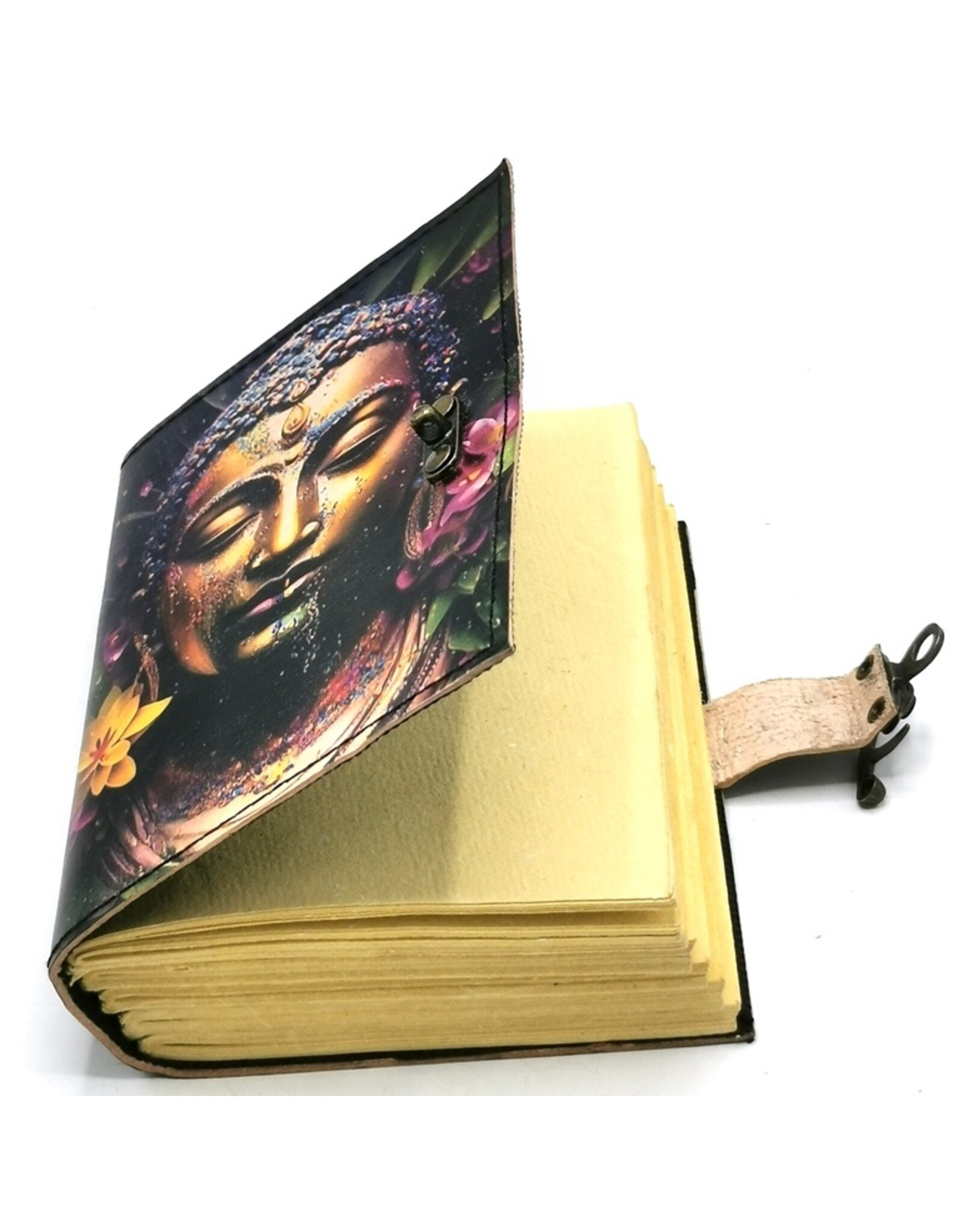 ONK Miscellaneous - Leather Journal Buddha & Lotus 18x13cm