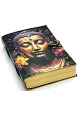 ONK Miscellaneous -    Leren Notitieboek Boeddha & Lotus 18x13cm