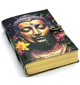 ONK Leren Notitieboek Boeddha & Lotus 18x13cm