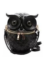 Magic Bags Fantasy tassen - Uil Handtas Uniek 3D ontwerp Hardgevormd Zwart