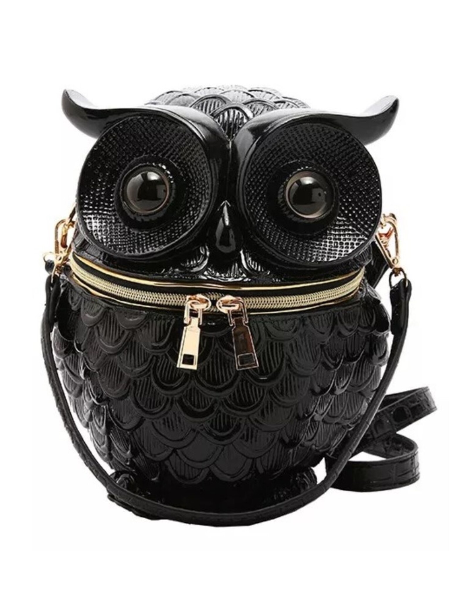 Magic Bags Fantasy bags - Owl Handbag Unique 3D design Hard Molded Black