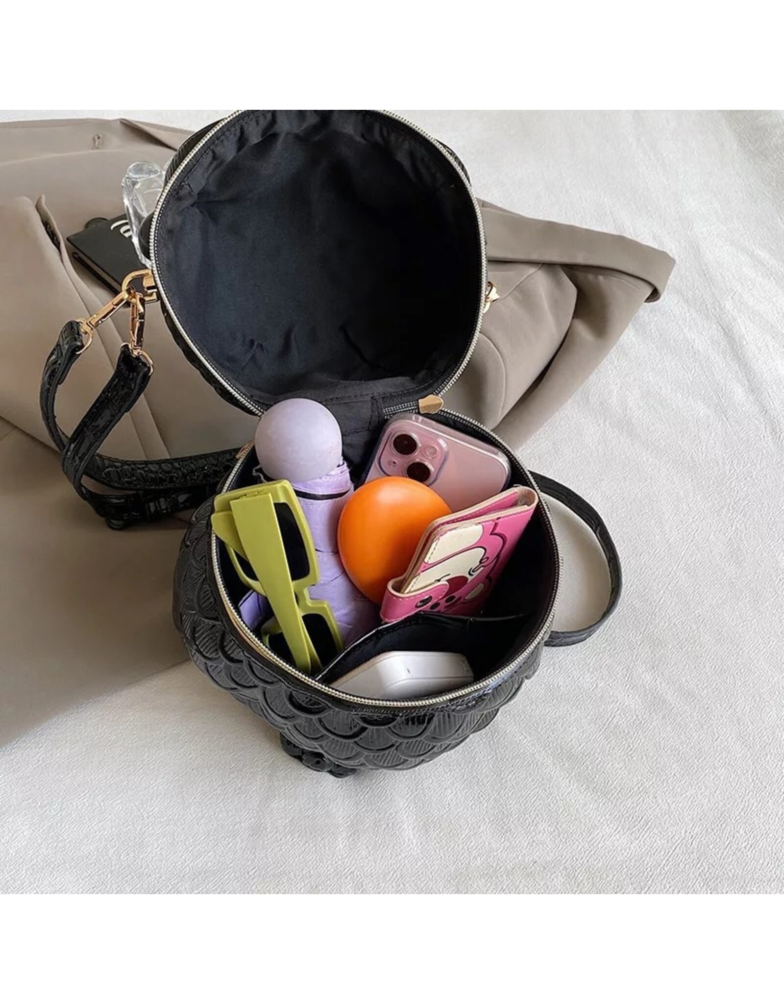 Magic Bags Fantasy tassen - Uil Handtas Uniek 3D ontwerp Hardgevormd Zwart