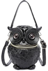 Magic Bags Fantasy tassen - Uil Handtas Uniek 3D ontwerp Hardgevormd Zwart