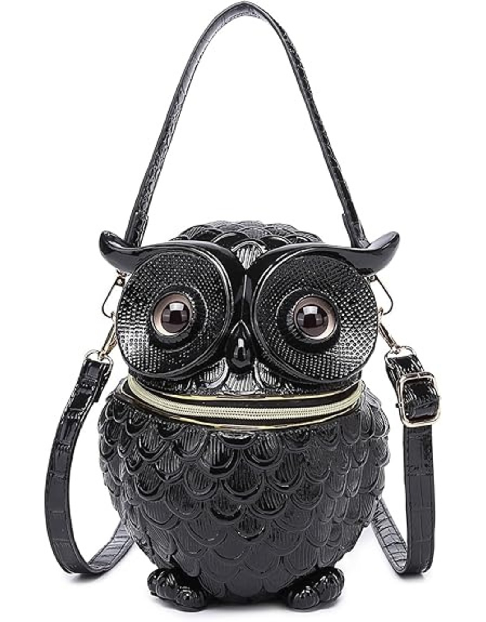 Magic Bags Fantasy tassen - Uil Handtas Uniek 3D ontwerp Hardgevormd Zwart