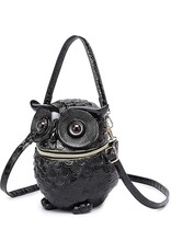 Magic Bags Fantasy tassen - Uil Handtas Uniek 3D ontwerp Hardgevormd Zwart