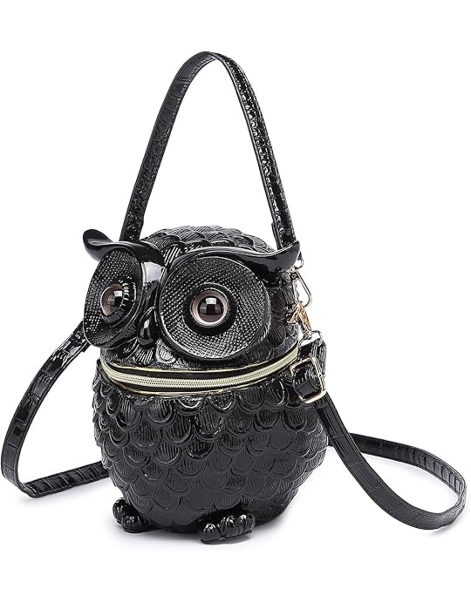 Magic Bags Fantasy bags - Owl Handbag Unique 3D design Hard Molded Black