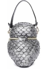 Magic Bags Fantasy bags - Uwl Handbag Unique 3D design Hard Molded Silver