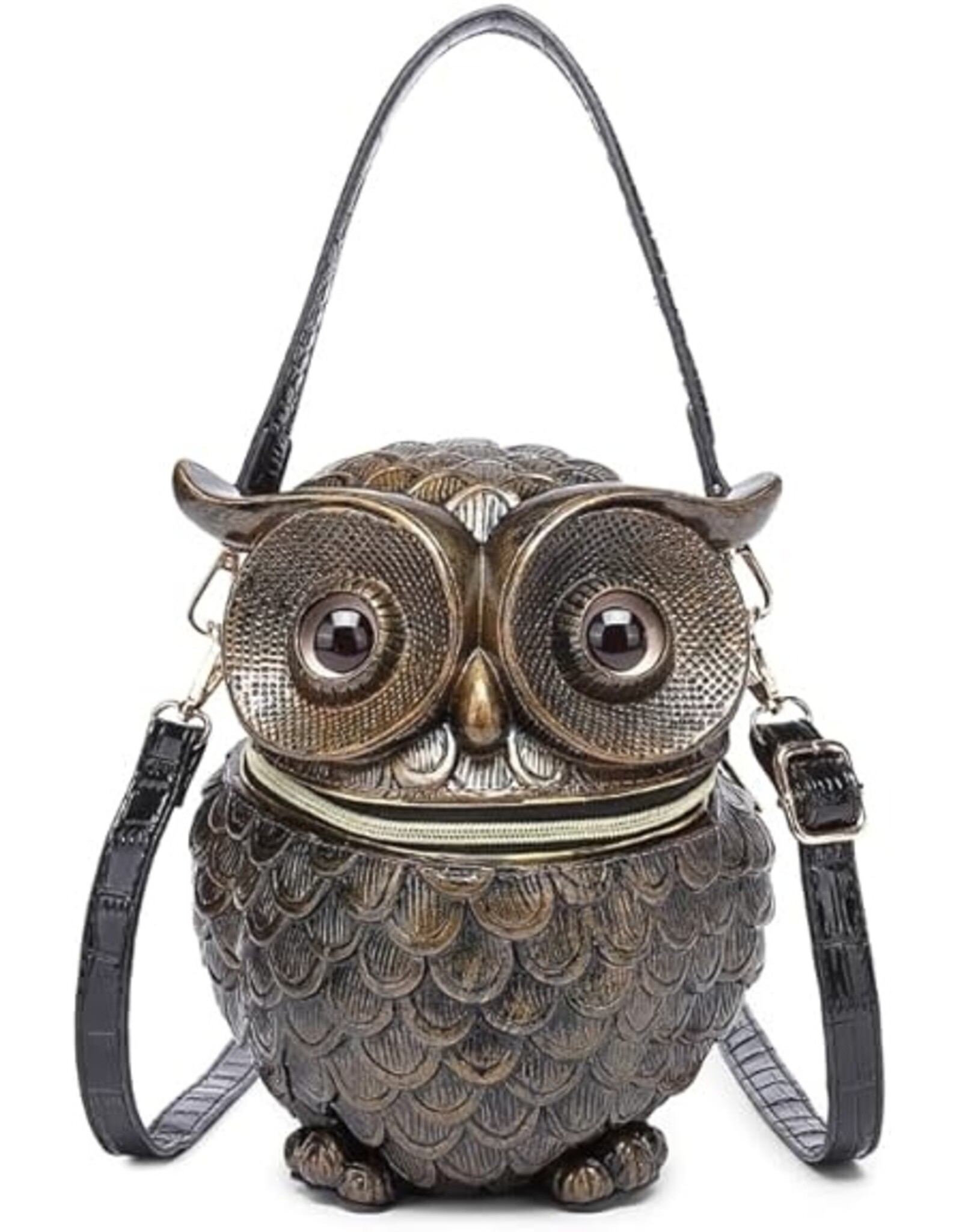Magic Bags Fantasy bags - Owl Handbag Unique 3D design Hard Molded Copper