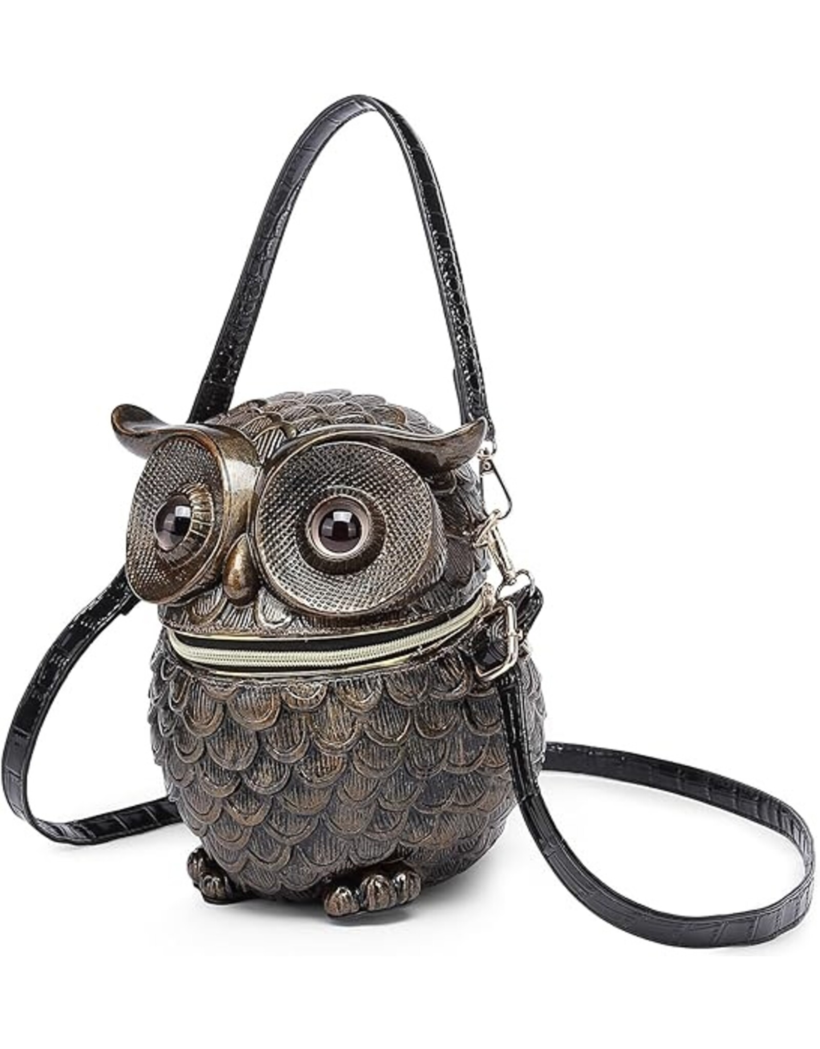 Magic Bags Fantasy bags - Owl Handbag Unique 3D design Hard Molded Copper
