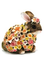 Trukado Giftware & Lifestyle - Dwergkonijn Flower Power  Bloemen Konijn beeldje