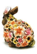 Trukado Giftware & Lifestyle - Dwergkonijn Flower Power  Bloemen Konijn beeldje