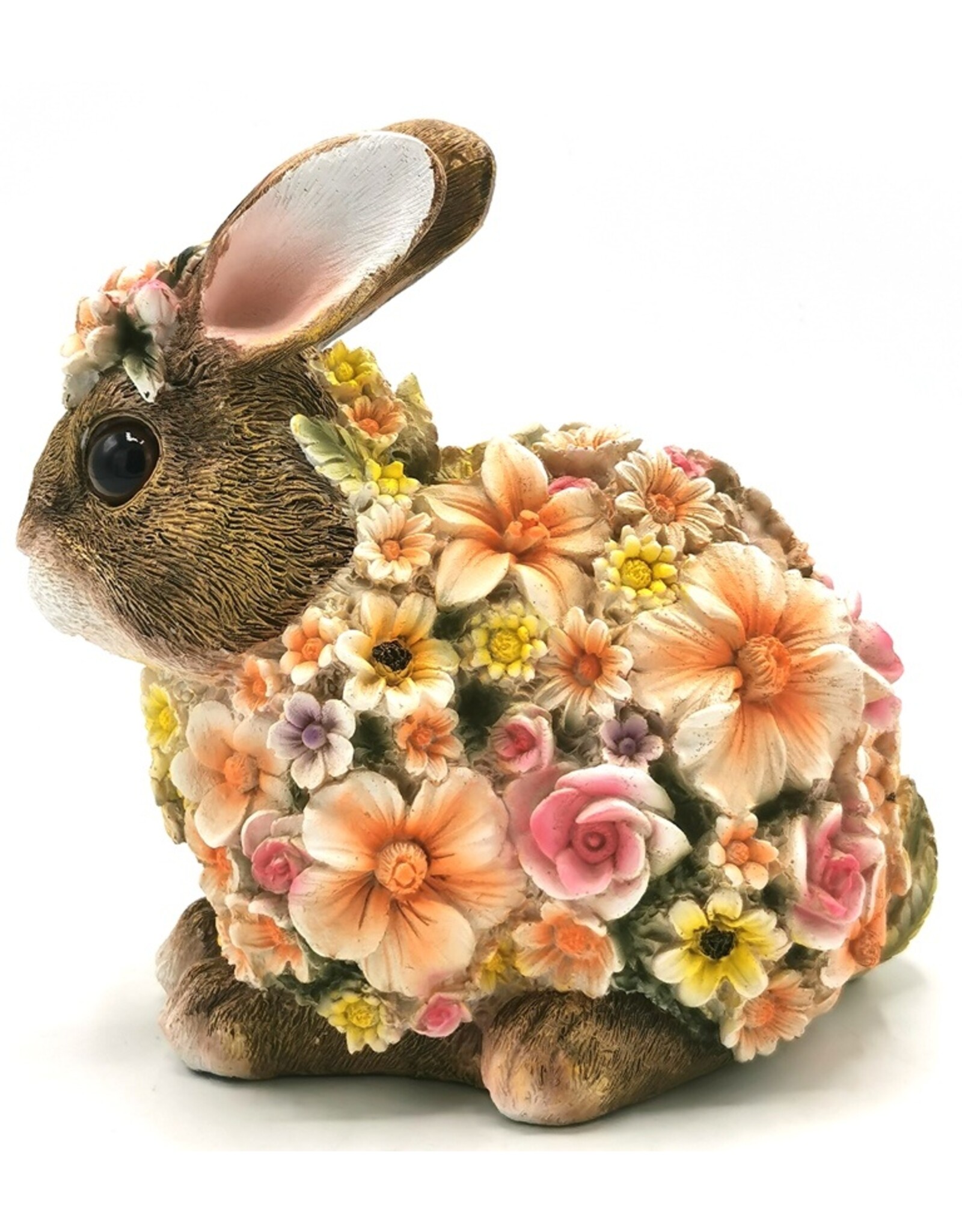 Trukado Giftware & Lifestyle - Dwergkonijn Flower Power  Bloemen Konijn beeldje