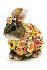 Trukado Giftware & Lifestyle - Dwergkonijn Flower Power  Bloemen Konijn beeldje