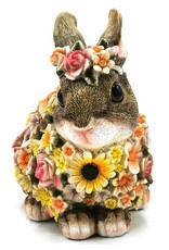 Trukado Giftware & Lifestyle - Dwergkonijn Flower Power  Bloemen Konijn beeldje